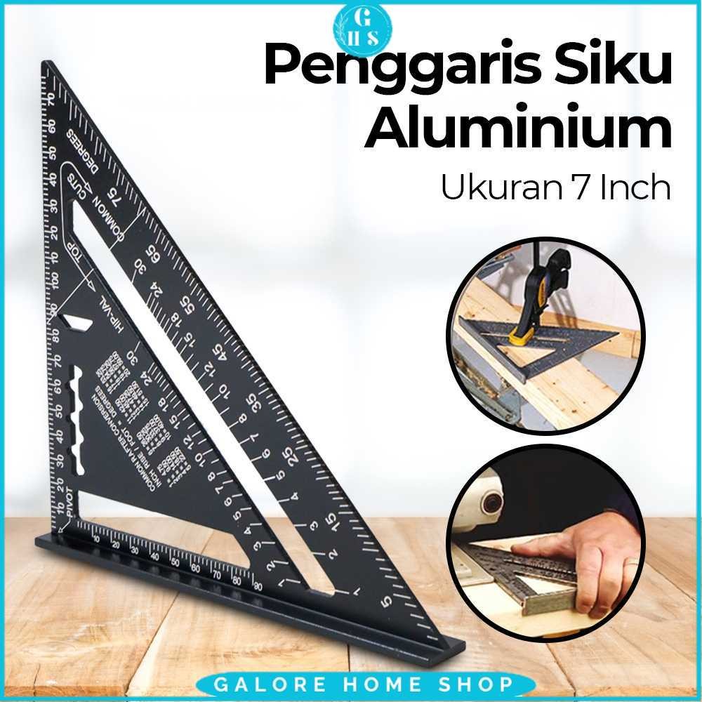 

VKTECH Penggaris Siku Mistar Triangle Ruler Aluminium 7 Inch - A10D01