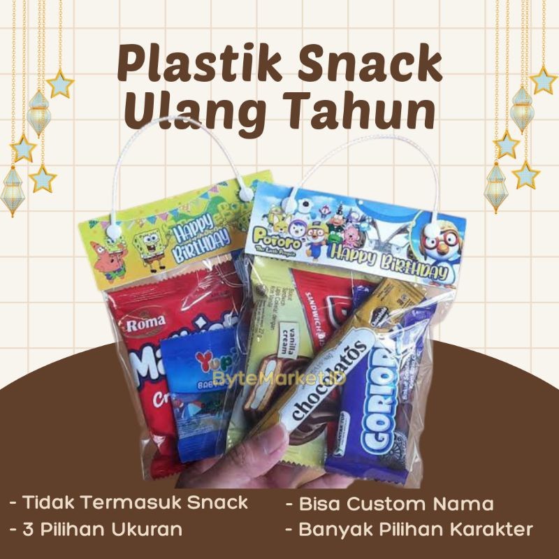 

Lembar Plastik Snack Ulang Tahun Anak / Tas Snack Ultah / Goodie Bag Souvenir Harga Per 1 Pcs