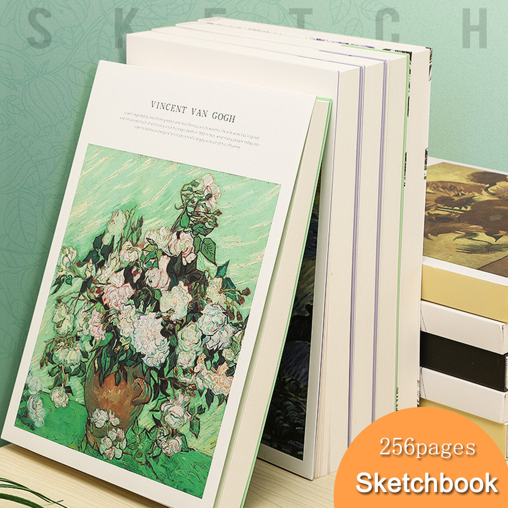 [READY] Blank Lukisan Sketch Book 256pages Buku Sketsa Van Gogh Vintage Blank Sketchbook a4 Thick No