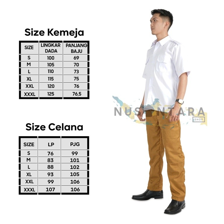 BAHAN PREMIUM / Seragam Putih Keki Setelan Pemda Pria Seragam Putih Pns