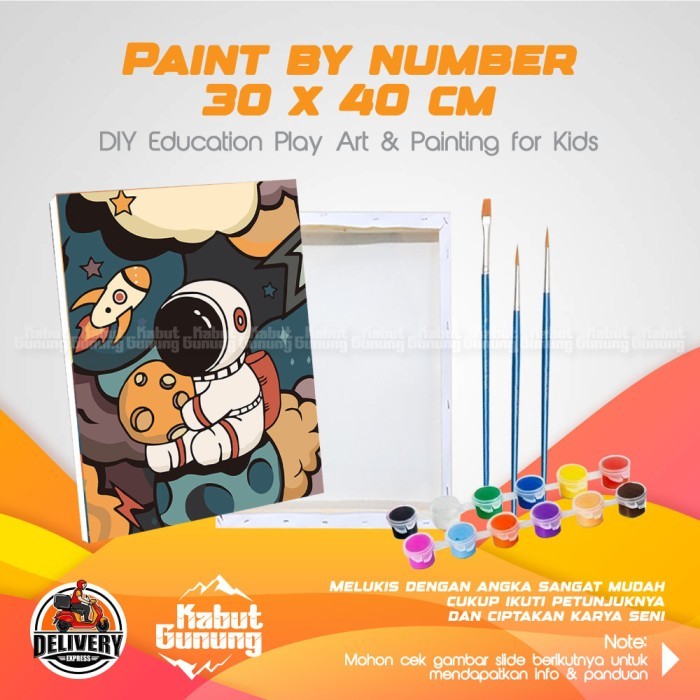 

1 Set Belajar Melukis DIY Paint by Number 30x40 Series Spider Man Astronaut SpongeBob Pikachu
