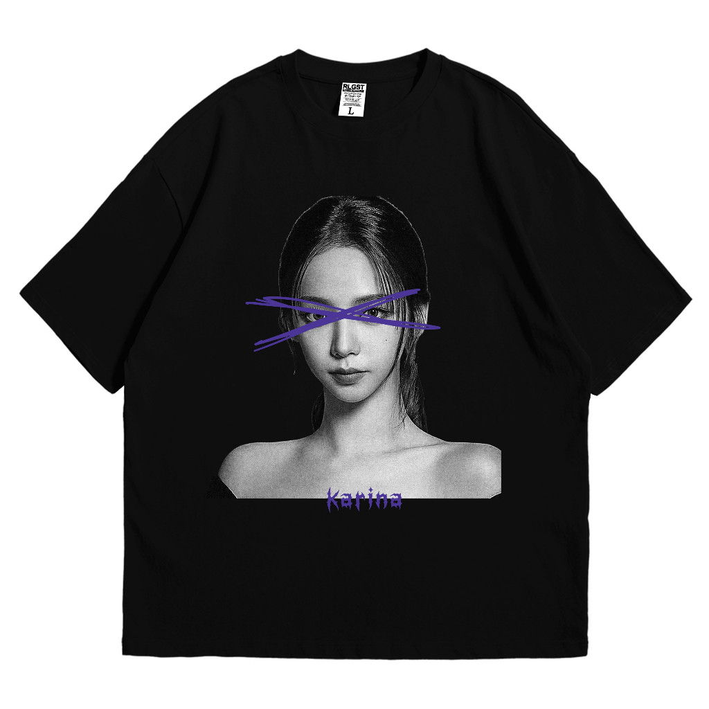 T-shirt Karina Aespa Vintage - Baju Kaos Karina Aespa - Cotton Combed 20s - Cougar