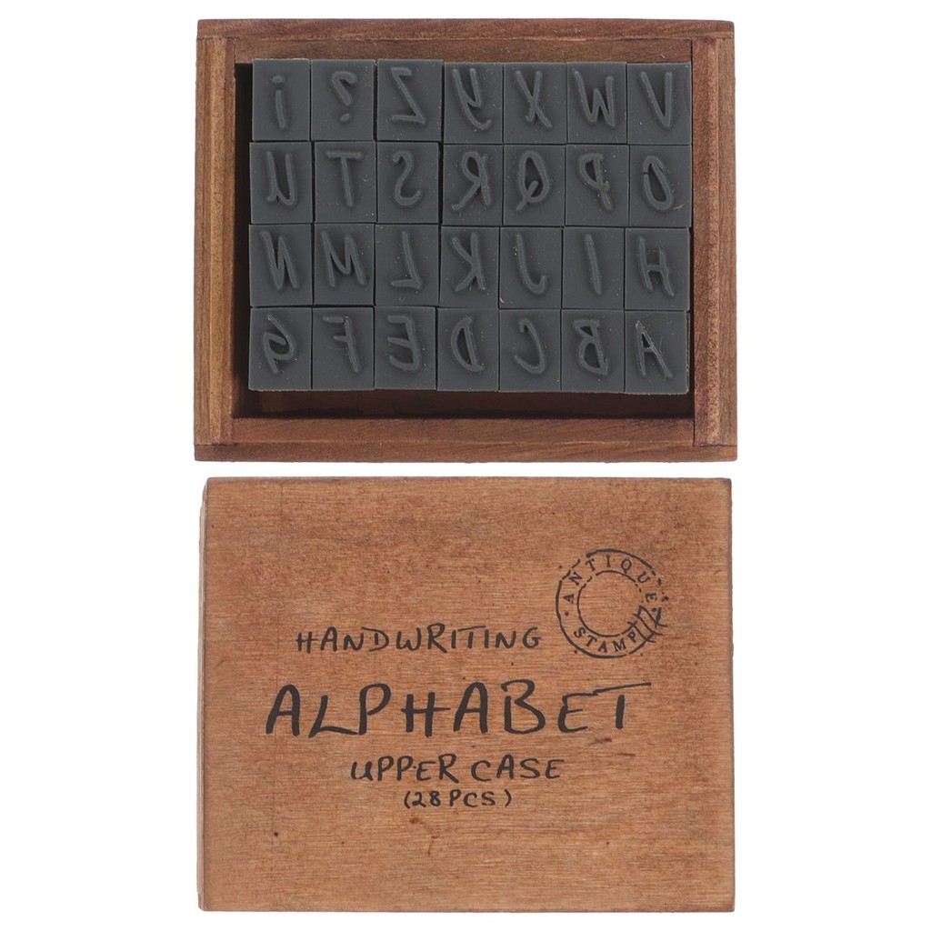 

Vintage Letter for Crafts Journal Stamps Scrapbook Wood Alphabet Stamp Set Alphabet Mini Letter Stamps Set
