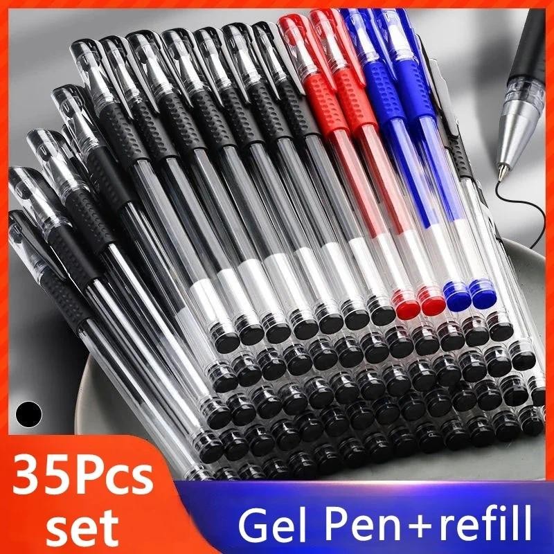 

7/35 PCS Gel Pen Set School Supplies Black Blue Red Ink Color Ballpoint Pen Kawaii Pen Writing Tool School Office Stationery
