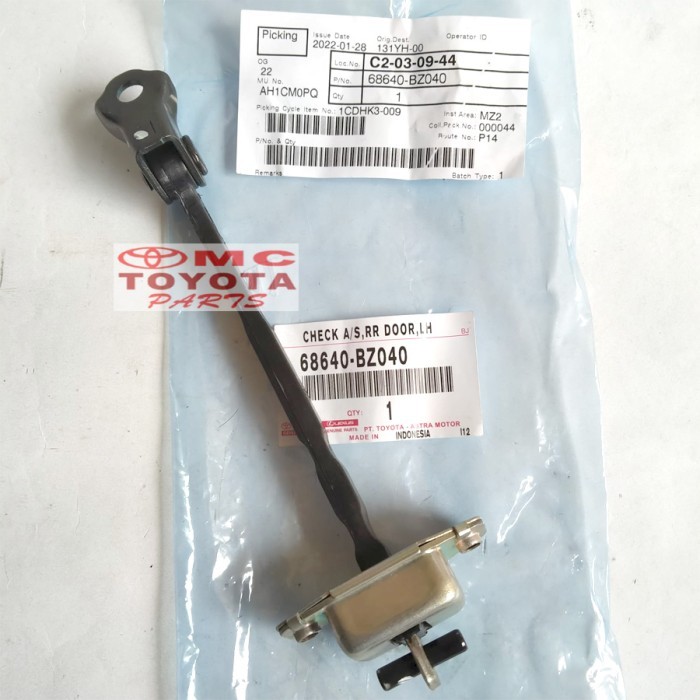 Stopper Check Door Pintu Belakang Kiri Rush Terios 68640-BZ040 Asli