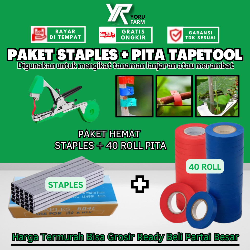 

Paket Pita Tapetool 1 Kotak Staples + 40 Roll vitriasss