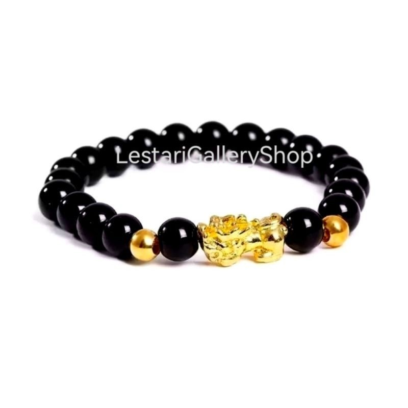[TokoMurah] GELANG PIXIU IMPORT FULL HITAM/Gelang Feng Shui Pixiu / Mantra / Keberuntungan / PiYao L