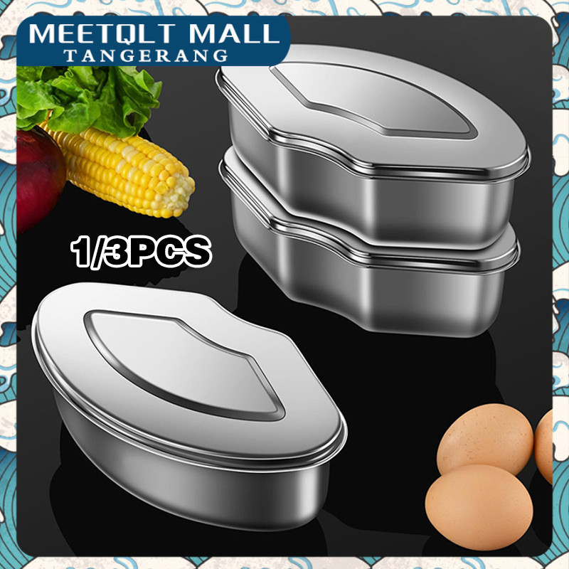 Mangkok Kukus Stainless Steel Premium Set 3pcs Wadah Kotak Kukusan Makanan Untuk Steamer Panci Alat 