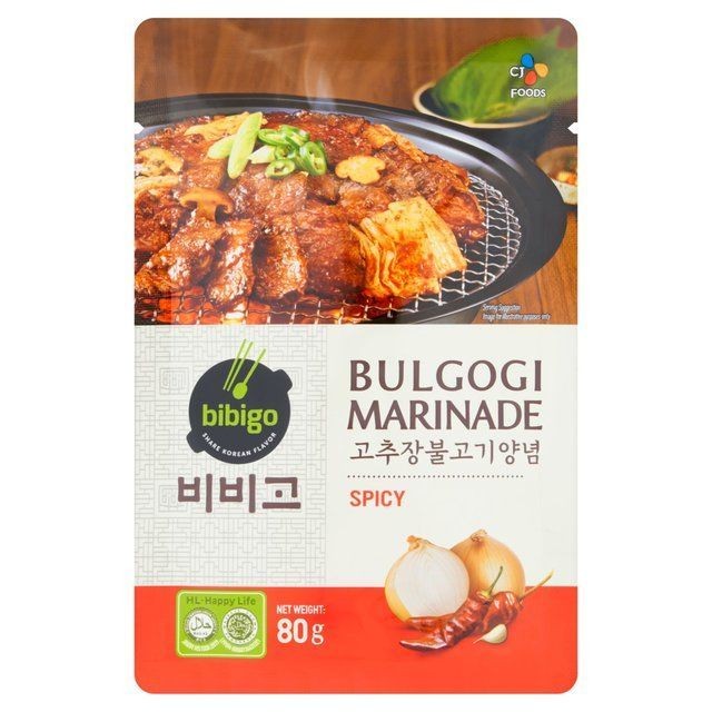 

Bibigo Bulgogi Marinade Spicy 80gr Halal— Bumbu Marinasi Daging Korea Pedas