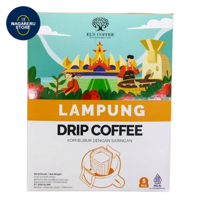 

El's coffee lampung drip coffee (kopi bubuk dengan saringan 50 gr (10 x 5 sachet)