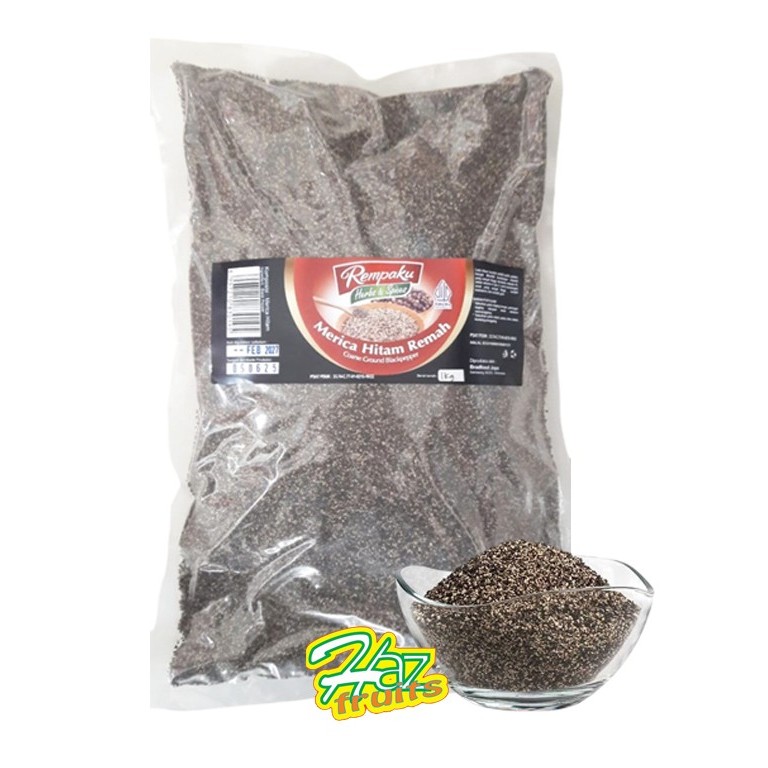 

Rempaku Coarse Ground Blackpapper / Merica Hitam Remah / Lada Hitam Remah 1 KG