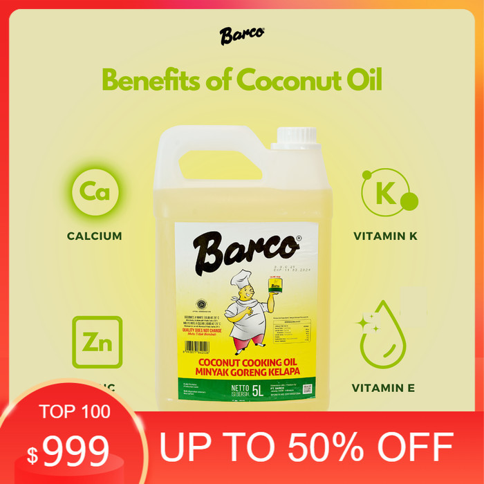 

Promo!! Minyak Goreng Kelapa "Barco" Jerrycan 5 Ltr Best Seller