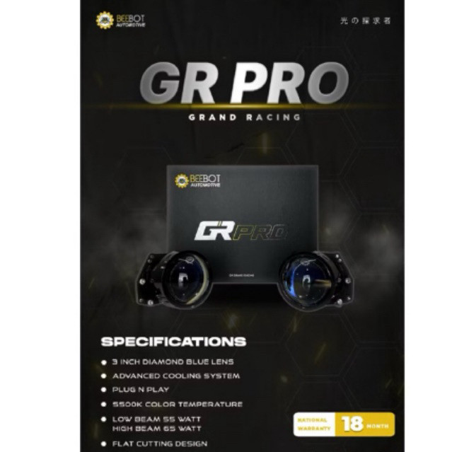 Beebot GR PRO / Projie Mobil /PROJECTOR BILED 3" LASERLED PNP H4 GARANSI 18bln