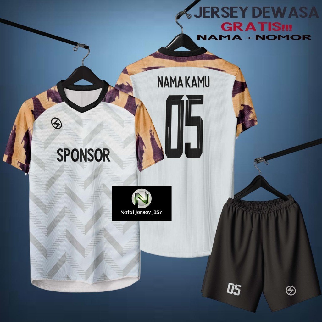 Baju Bola Jersey Futsal Pria Wanita Sablon Nama + Nomer +Logo