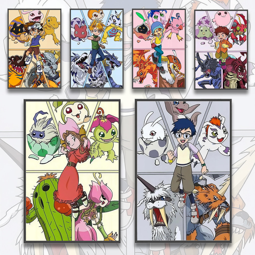 

Self-adhesive Poster Anime Digital Monster Stickers Wallpaper Figures Waterproof Home Decoration Painting Wall Decor Kid Gift