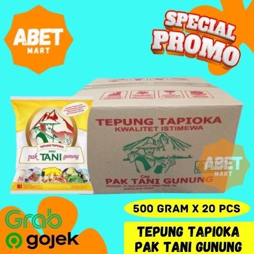 

INSTAN SAMEDAY ONLY Tepung Tapioka Cap Tani Gunung 500Gr 1 Dus 20Pcs - 500Gr 1/2kg 20 Pcs Kanji Aci Premium Pak
