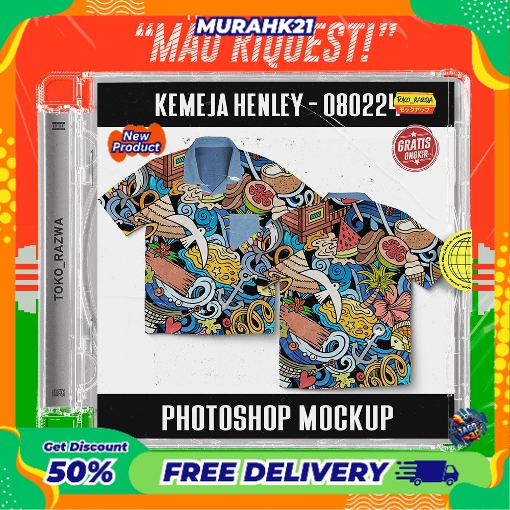 Photoshop Mockup - Kemeja Henley - 080224 NEW MOCKUP