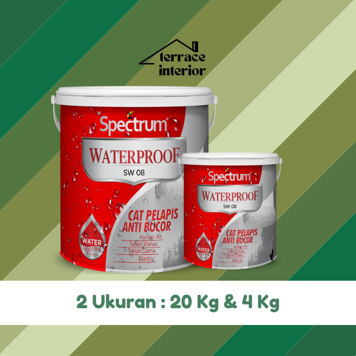Cat Pelapis Anti Bocor Spectrum Waterproof Warna Hijau 4 KG