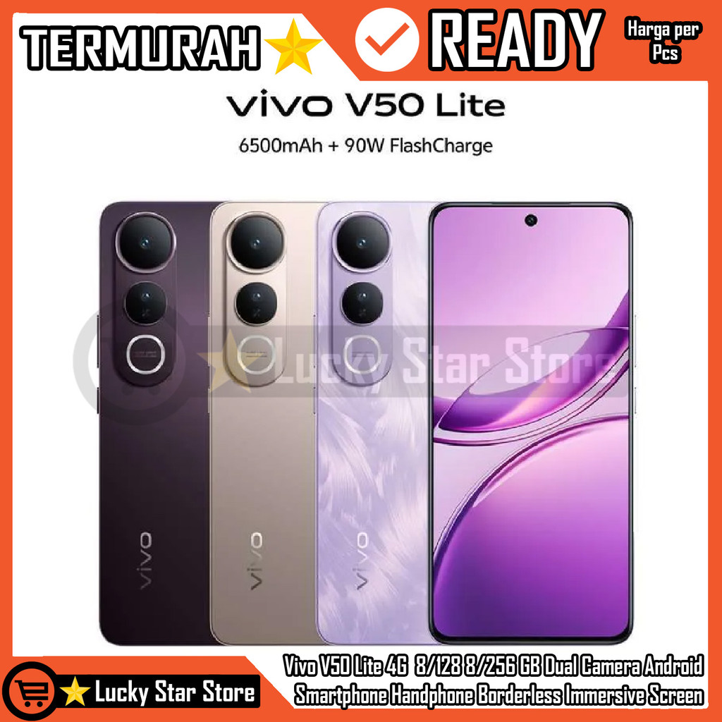 Vivo V50 Lite 4G 8 128 256 Gb Dual Camera Android Smartphone Hp Hape Handphone Borderless Immersive 