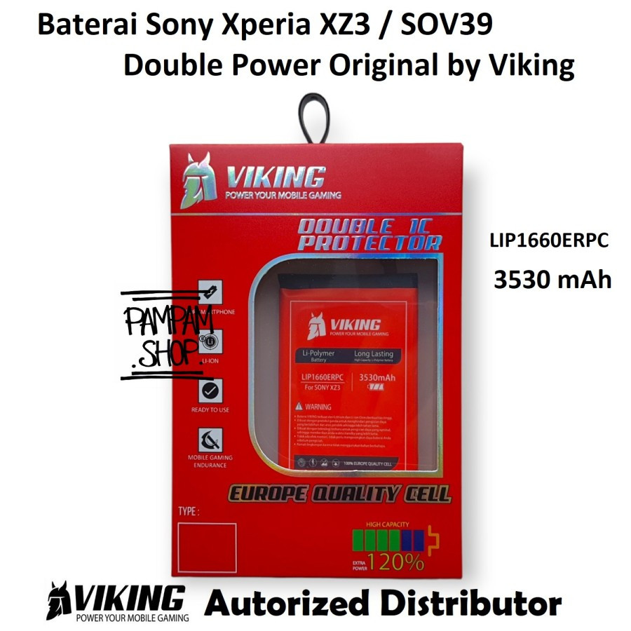 Baterai VIKING Double Power Original Sony Xperia XZ3 SOV39 LIP1660ERPC Batre Batrai Battery Ori HP H