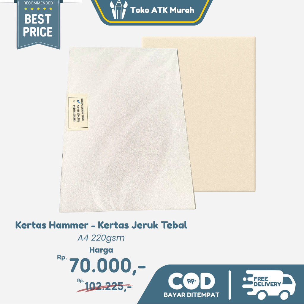 

Kertas Hammer - Kertas Jeruk Tebal A4 220gr Isi 100 Lembar