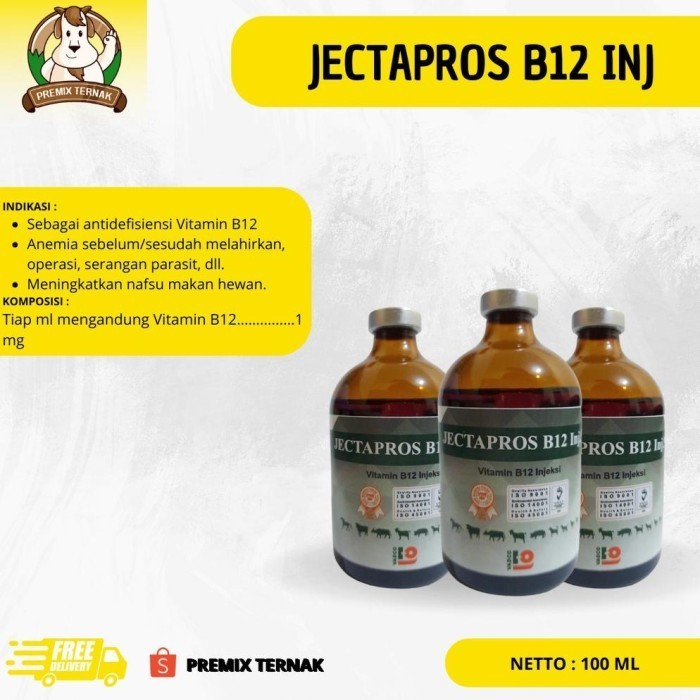 JECTAPROS B12 100 ml vadco - vitamin b12 hewan ternak SEPERTI JECTAVIT