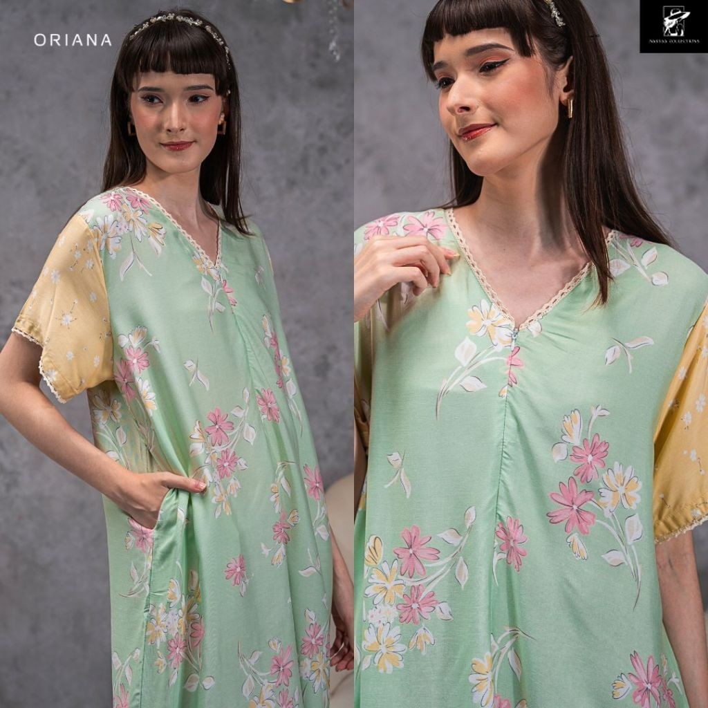 Oriana Homewear Maxi Dress Daster Renda Kaiva Collection Allsize