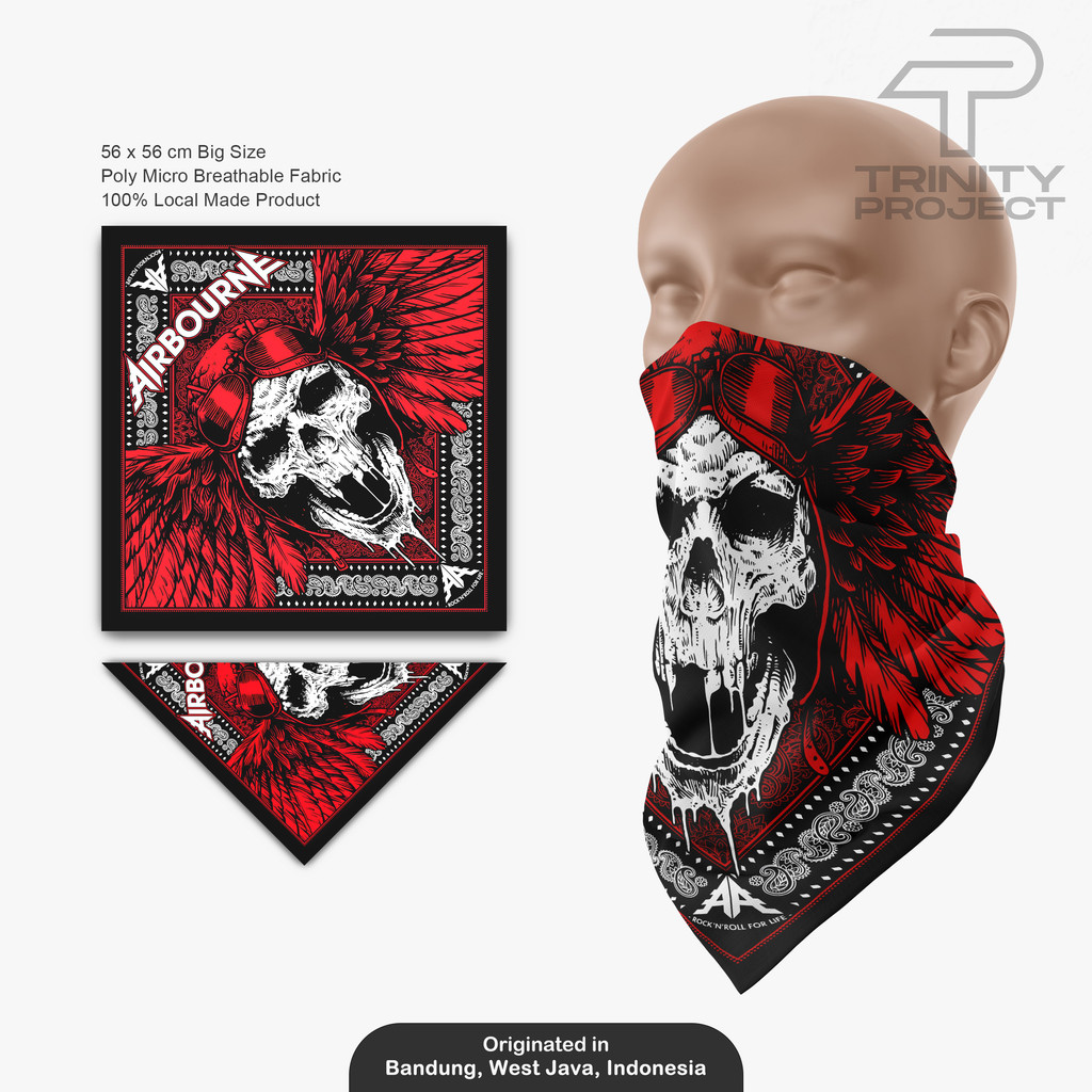 Airbourne - Bandana /Paisley Masker Scarf /Band Death Metal /Bandana Slayer Unisex /Skena Aksesoris 