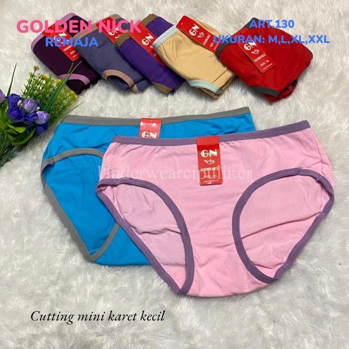 [6Pcs] CD Golden Nick 130 Pakaian dalam wanita remaja bahan Katun lembut dan adem basic mini Polos N
