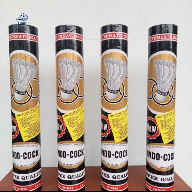 Kok Badminton Bulutangkis 1 Slop Isi 12 - Indocock / Indo Cock / Indo-Cock Hitam Shuttlecocks