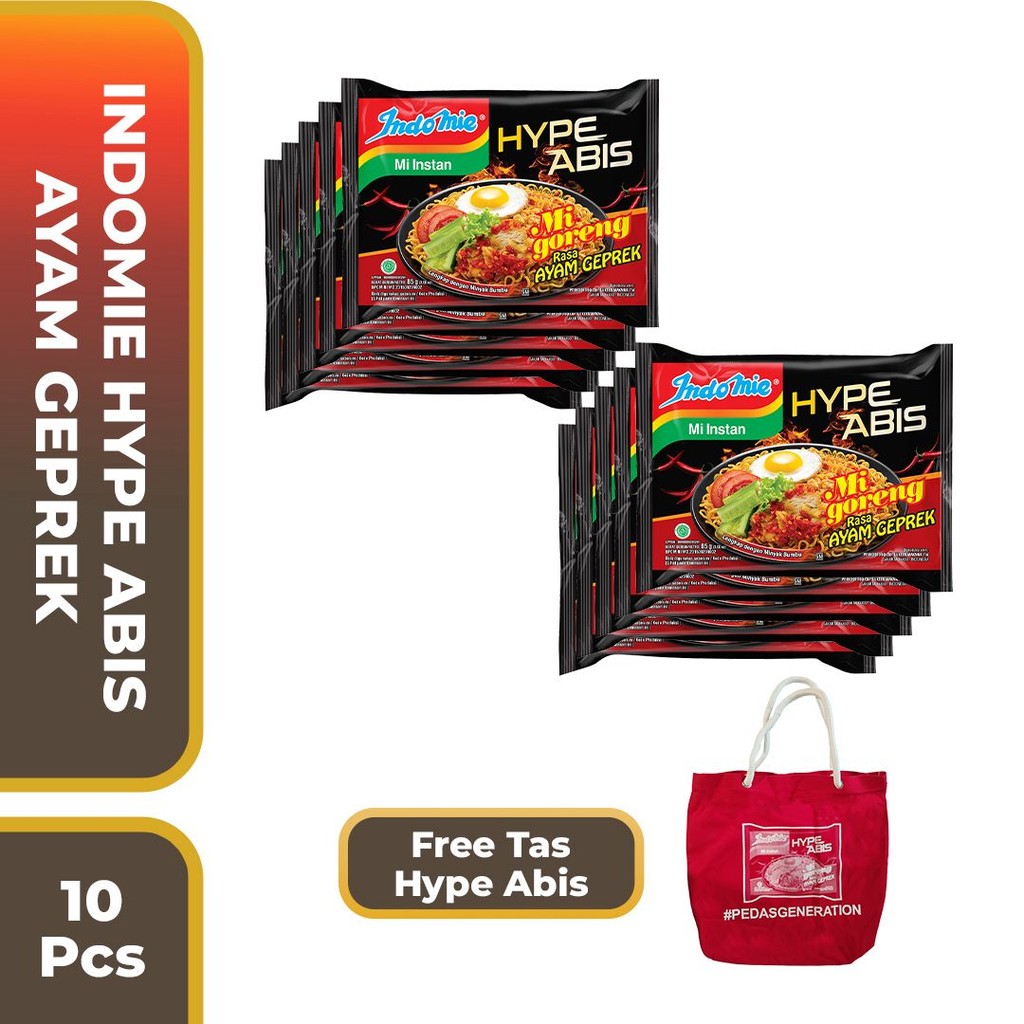 

10 Pcs - Indomie Goreng Ayam Geprek Free Tas Indomie Hype Abis