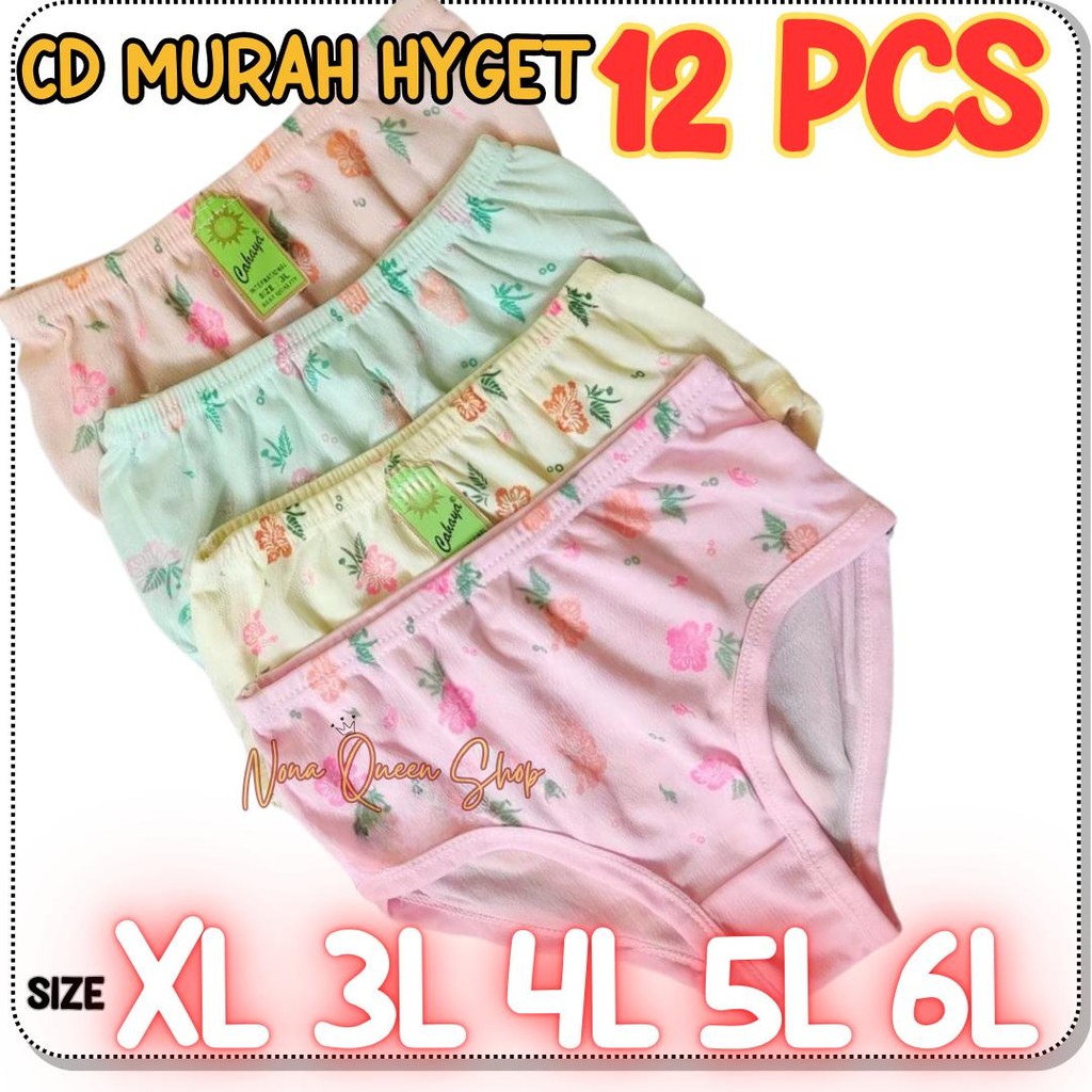 12 pcs CD Wanita Motif Bunga Hyget Haid Nifas CD Anak Remaja Wanita Cantik