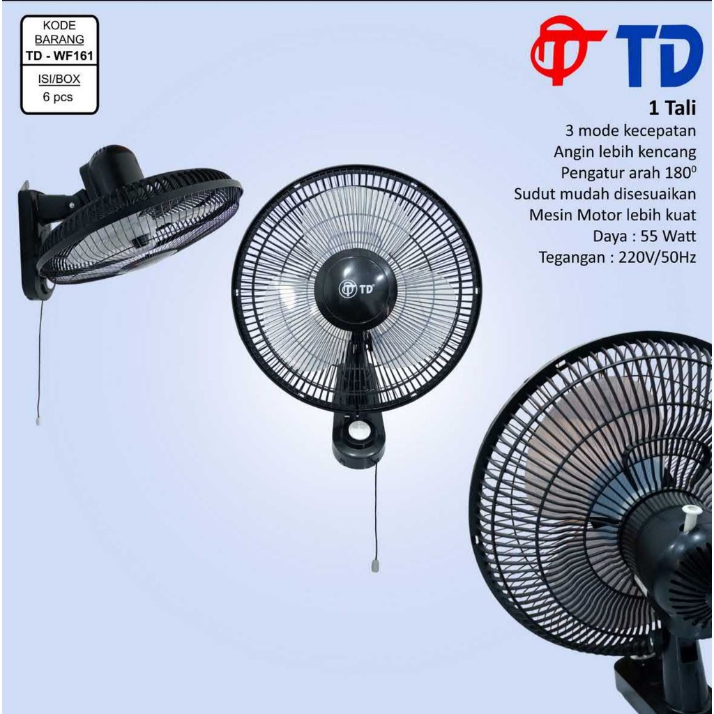 RIRAST - KIPAS ANGIN DINDING WALL FAN 16 INCH TWINDOG TD-WF161 / WF-16