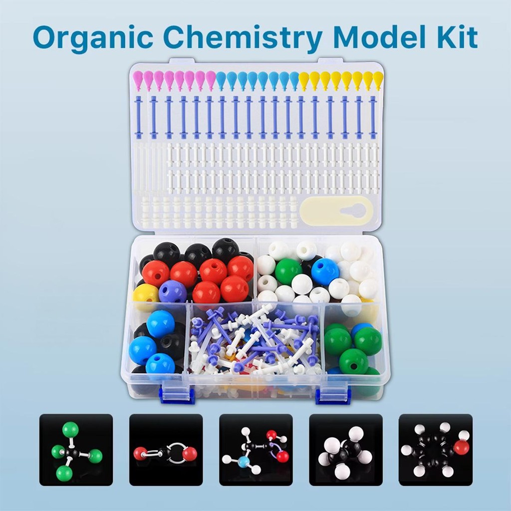 1Set Molimod Model Atom Model Molekul Kimia Model Skala Bola Dan Tongkat Alat Pengajaran Laboratorium Sekolah