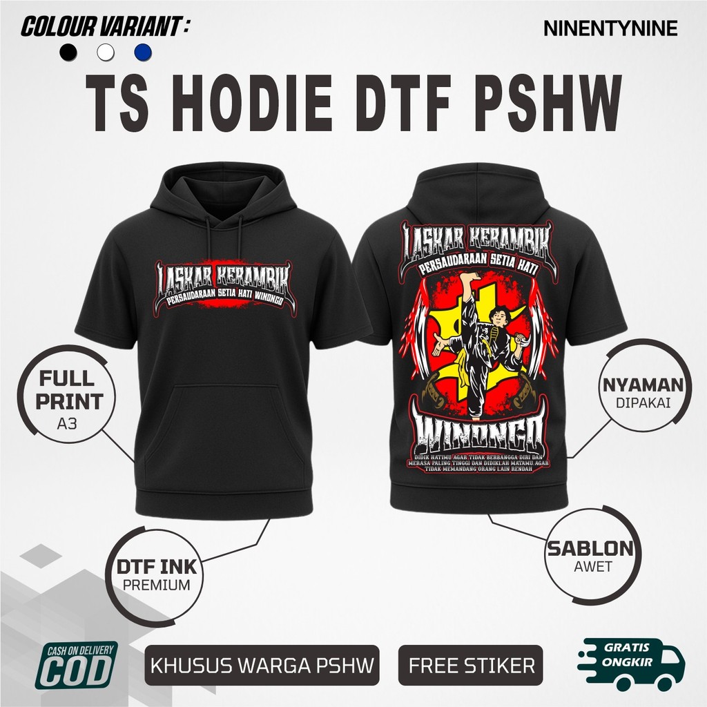Ts Hoodie PSHW Winongo 1903 Laskar Kerambik Motif Terbaru Sablon Premium Ninety Nine