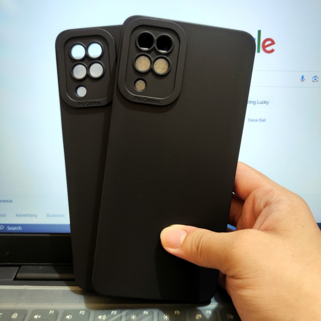 Case Samsung A02, Samsung A02s, Samsung A12 Softcase Pro Camera Black Matte Hitam Solid