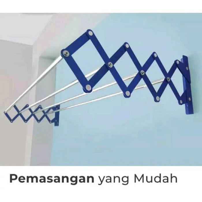 Ready Stok JEMURAN DINDING LIPAT / JEMURAN BAJU / JEMURAN TEMPEL / pinggiran plat besi (warna random
