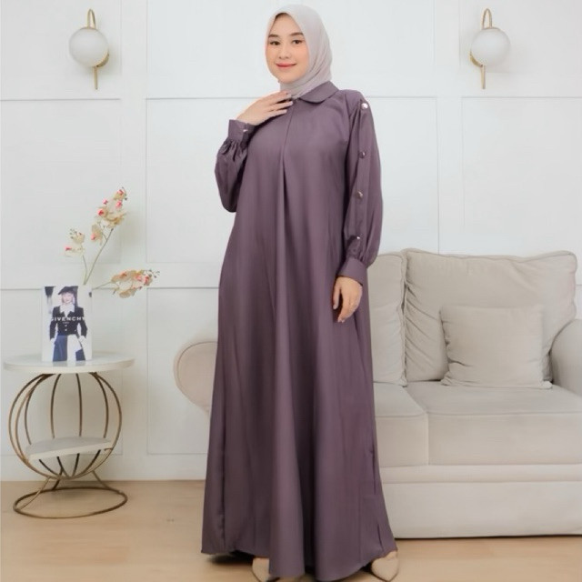 MUNIKSOSHOP  Raifana Dress Gamis Wanita Remaja Dewasa Gamis Muslim Simple dan Elegan Terbaru Dress K