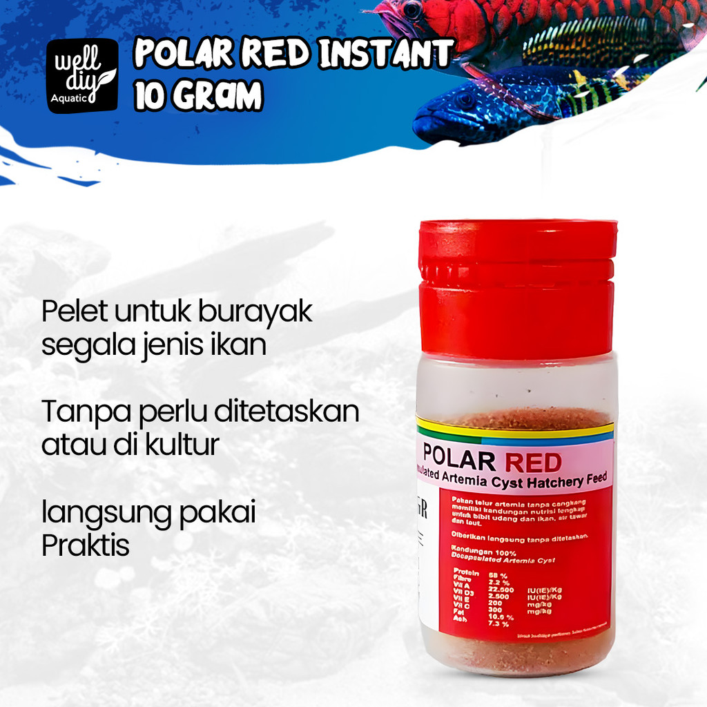 Polar Red Artemia Pakan Anakan Ikan Burayak PolarRed - 10 Gram