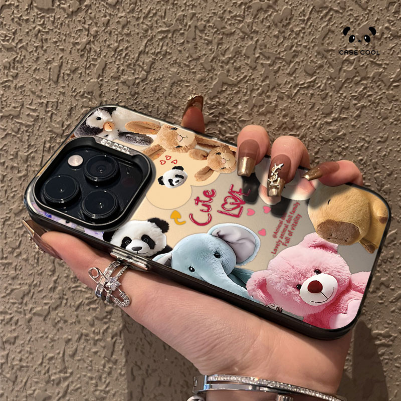 Boneka Beruang Kartun case iPhone seri Kompatibel untuk case hp iPhone 11 12 13 14 15 16 pro promax 