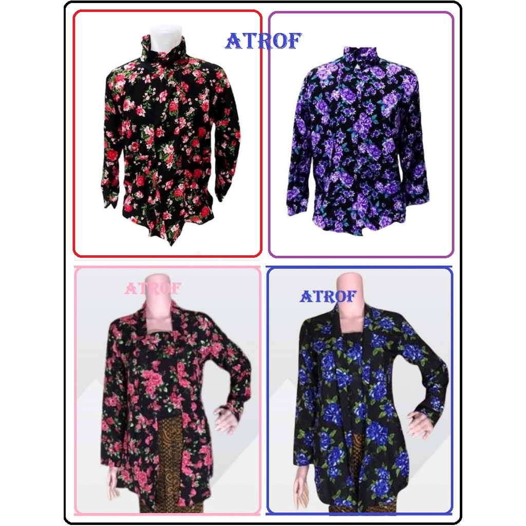 Baju Surjan Laki laki & kebaya perempuan Motif Bunga || Surjan Kembang Pria Dewasa || Baju Sorjan Ke