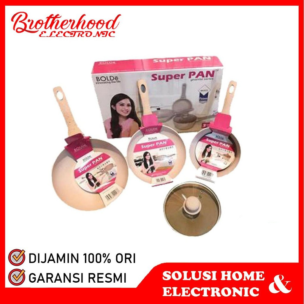(BISA COD) (HARGA PROMO) BOLDe SUPER PAN BEIGE SET WAJAN PANCI - Panci SUPERPAN 1 SET ISI 4
