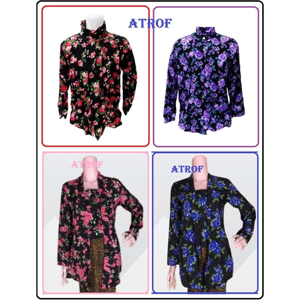 Baju Surjan Laki laki & kebaya perempuan Motif Bunga || Surjan Kembang Pria Dewasa || Baju Sorjan Ke