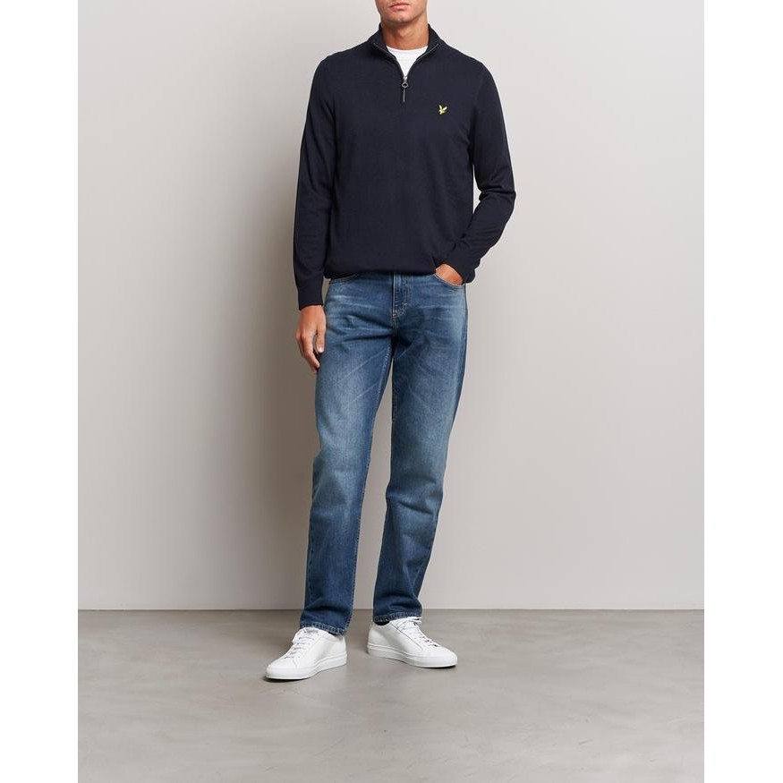 Lyle & Scott Cotton Merino Quarter Zip Jumper (Navy) ginal - S