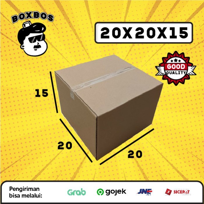

KARDUS BOX uk 20x20x15 CM Kotak Packaging Corrugated SHEET POLOS