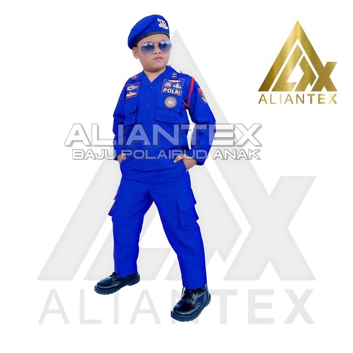 Terlaris ✨ -BAJU POLISI AIR - POLAIRUD -KOSTUM ANAK -BAJU PROFESI ANAK - 4-5 tahun