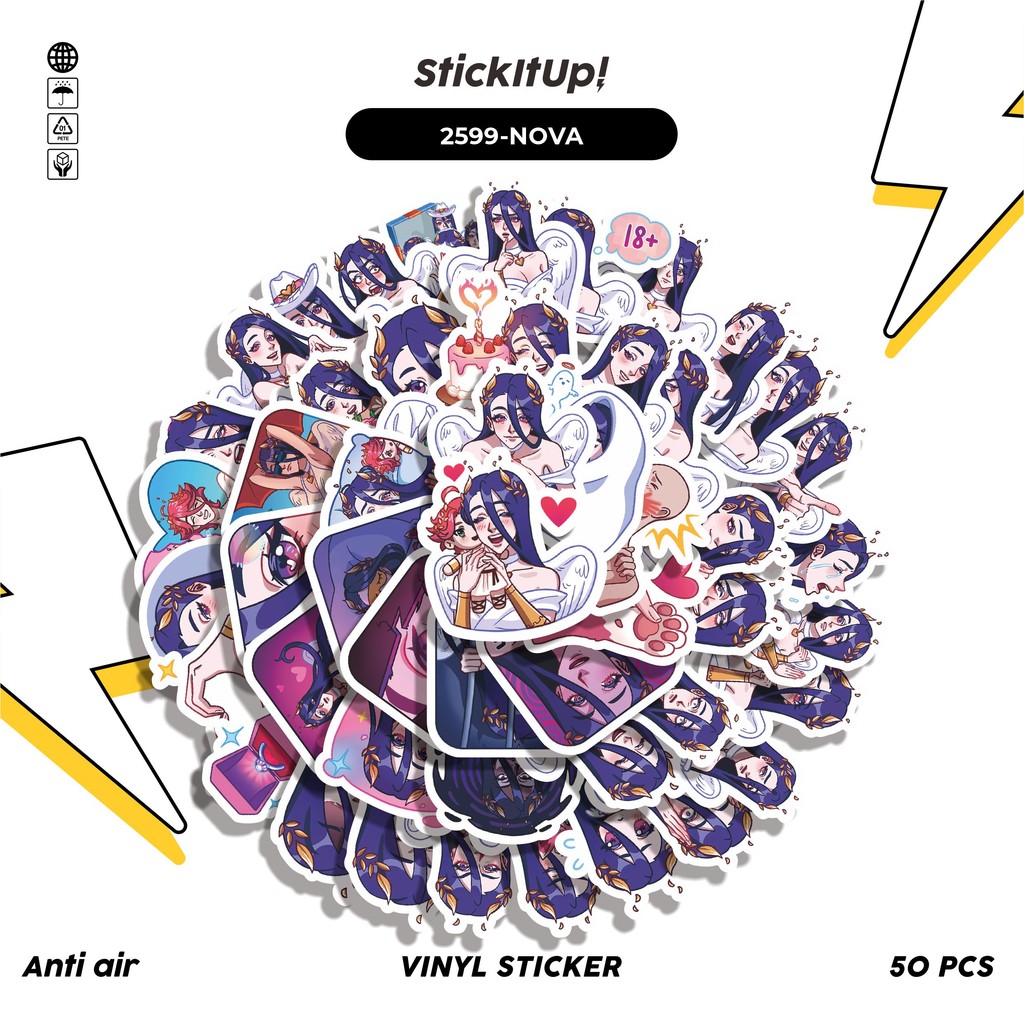 

COD✨ 50 Pcs Stiker Pack FUNNY CHARACTER NOVA THE ANGEL Lucu Aesthetic Vynil Waterproof untuk Freebies Sticker Buku Journal Casing HP Laptop