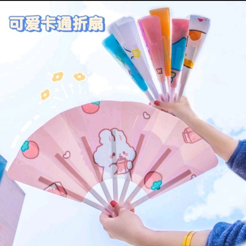 COD Kipas Lipat Plastik Sanrio Ukuran Besar / Kipas Lipat Karakter Anak / Kipas Lipat Sanrio