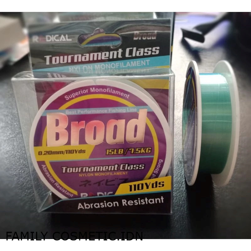 SENAR BROAD RADICAL 110 YARD -  SENAR PANCING KUAT ANTI KUSUT LANGSUNG TENGGELAM