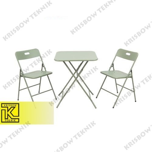 Soleil Lito Set Kursi & Meja Teras Lipat - Putih